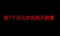 前7个月北京优良天数累计150天 同比增加7天