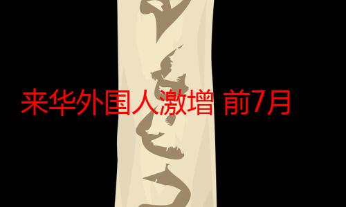 来华外国人激增 前7月3.41亿人次出入境