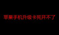 苹果手机升级卡死开不了机怎么办（苹果手机升级卡死怎么办）